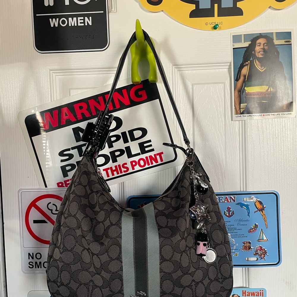 Coach Black and Gray Hobo Bag